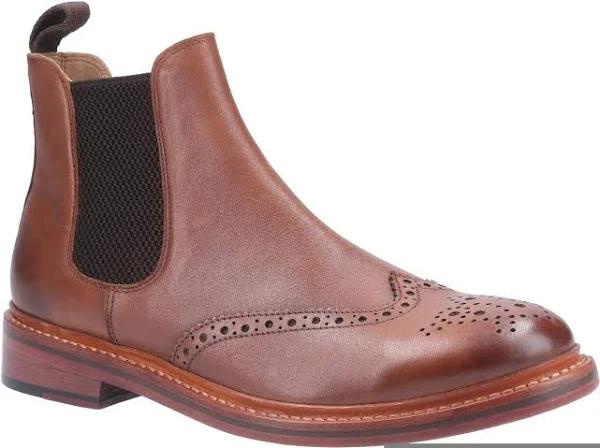 Cotswold Siddington Leather Mens Chelsea Boots Brown UK 8