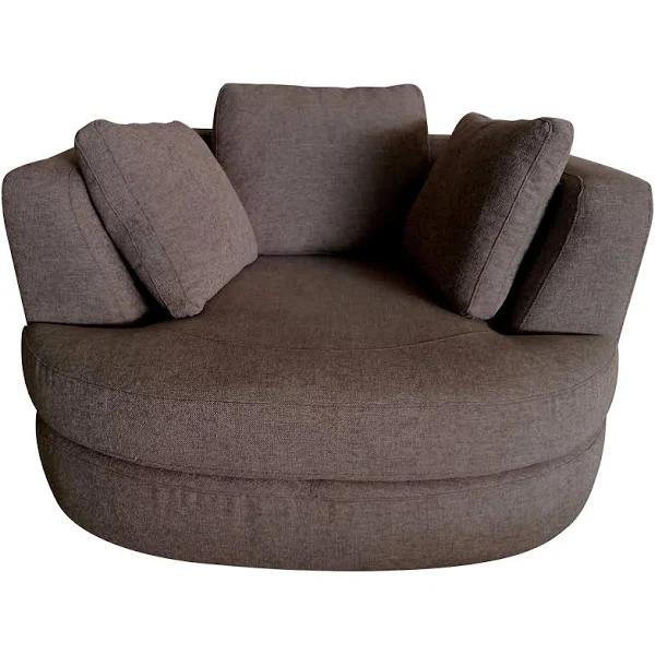 Sunshine Single Sofa Love Chair Fabric Swivel Armchair - Grey