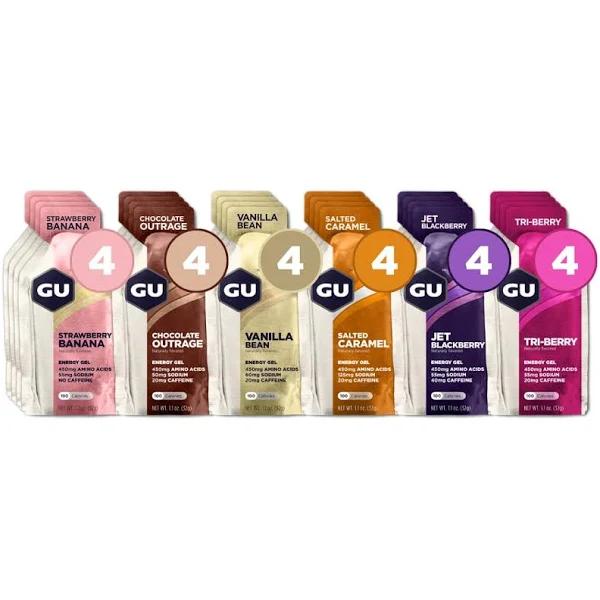 GU Energy Original Sports Nutrition Energy Gel 24-Count Assorted Flavors