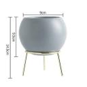 Nordic Ceramic Arc Pot with Metal Stand Home Decor Plant Pot