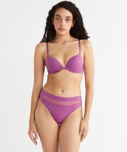 Calvin Klein Perfectly Fit Flex Push Up Plunge Bra in Purple Lavender 10 D