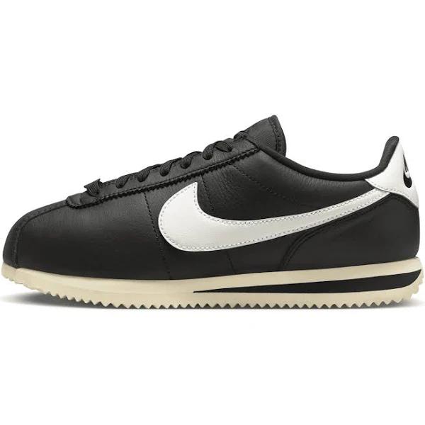 Nike Women's Cortez 23 PRM | Alabaster Sneakers, Black/Sail, US 8.5, Leather | Above The Clouds