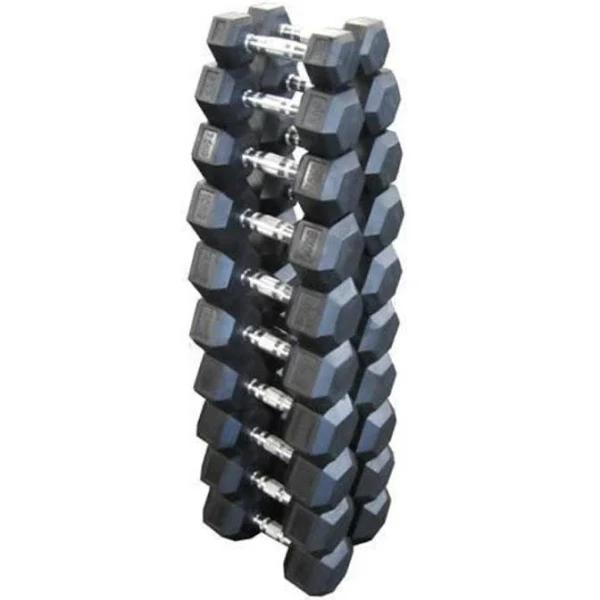 Rubber Hex Dumbbell Package | Full Set 24 Pairs (1kg - 45kg)