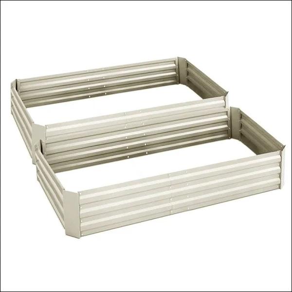 Greenfingers Garden Bed 2pcs 210X90X30cm Galvanised Steel Raised Planter Cream