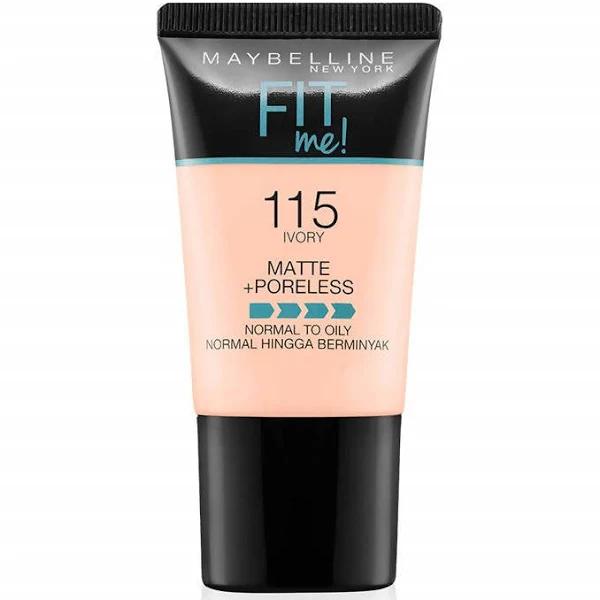 Maybelline New York Fit Me Matte + Poreless Liquid Foundation Tube -115 Ivory (18 ml)