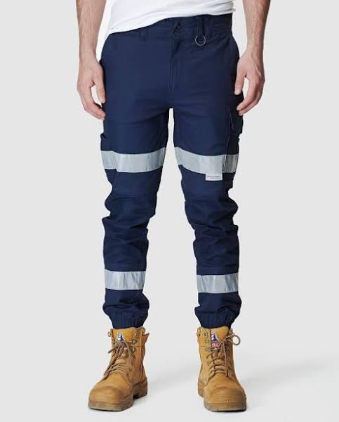 Elwood Workwear Mens Reflective Cuffed Pant (Navy, Men's 38)