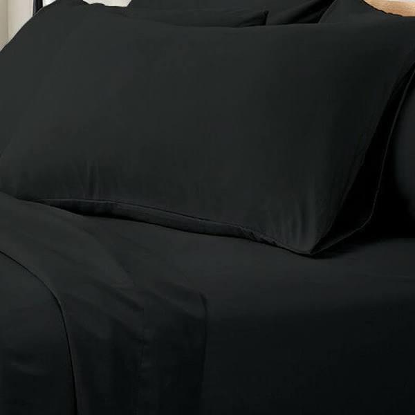 Valeria 1000TC Ultra Soft Bed Sheet Set - Black - Super King