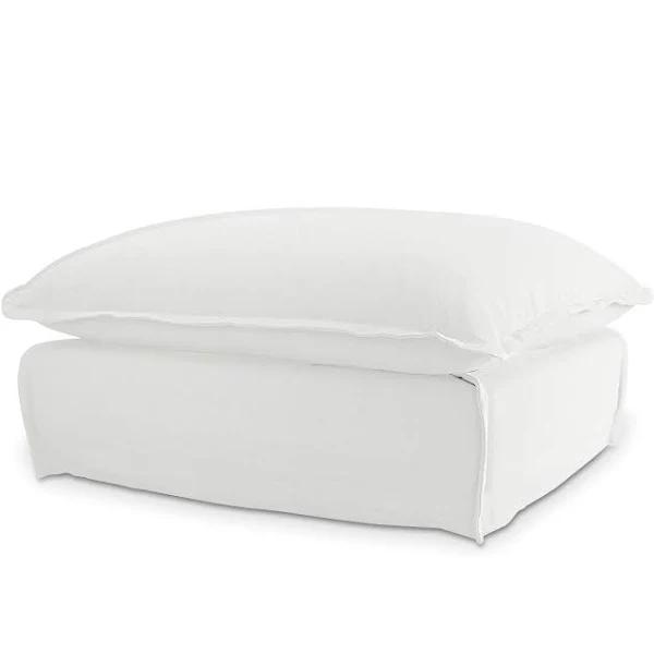 The Cloud Ottoman with White Slipcover