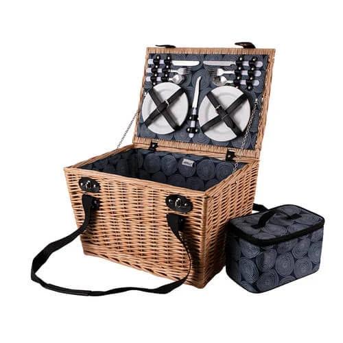 Avanti 4 Person Picnic Basket Dot Circles