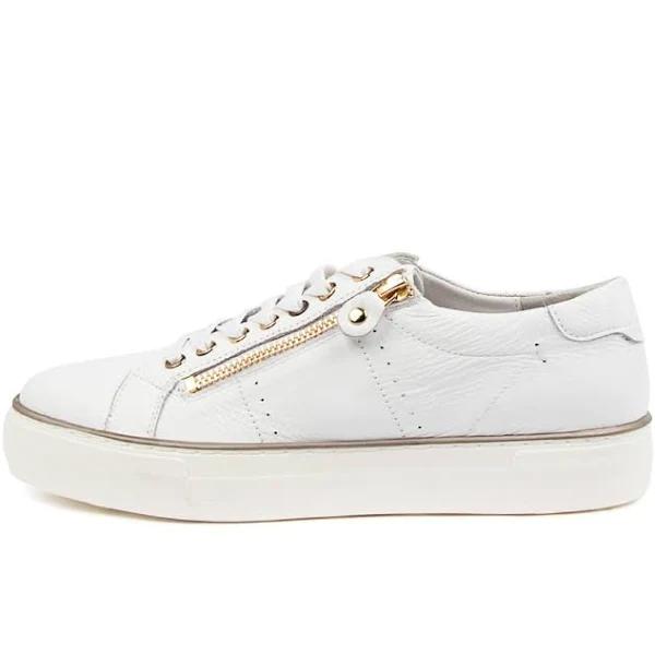 Django & Juliette Froggy White Leather White Womens Sneakers Platforms Shoes