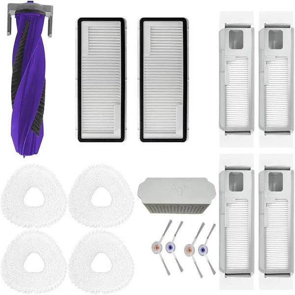 Aerqvix Accessories Replacement for Narwal Freo x Ultra Robot Cleaner Vacuum Accessories Set 1x Mainbrush 2x Filters 4x Moppads 4x Sidebrushes 4x