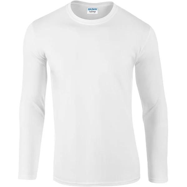 Gildan Mens Soft Style Long Sleeve T-Shirt (Pack of 5) White S