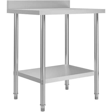 vidaXL Kitchen Work Table with Backsplash 80x60x93 cm Stainless Steel