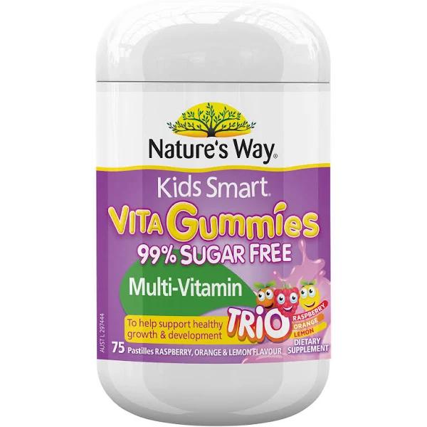 Nature's Way Kids Smart Vita Gummies Sugar Free Trio Multi 75 Pastilles