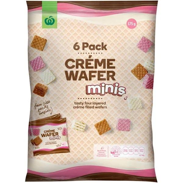 Woolworths Crème Wafer Minis 6 Pack