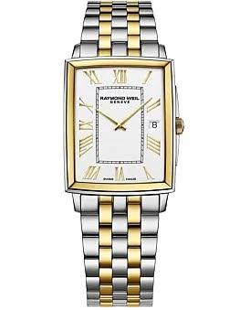 David Jones Raymond Weil Toccata Stainless Steel & Diamond Bracelet Watch in Stainless Steel Yellow