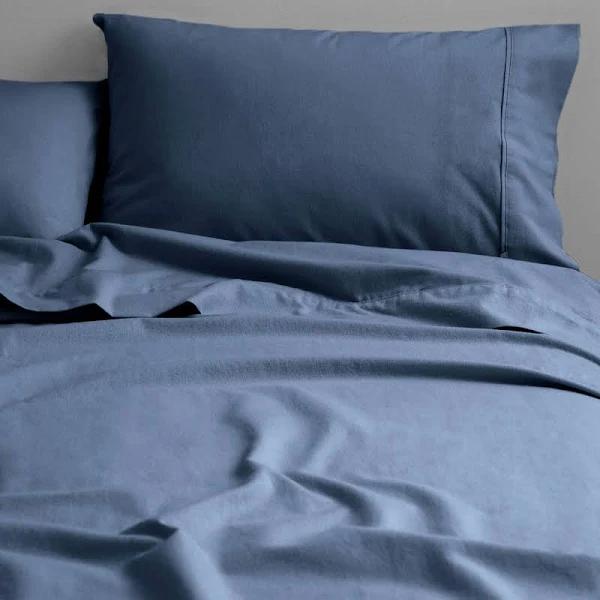 Canningvale CoziCotton Flannelette Sheet Set - Ink Blue, Single