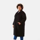 Kmart Curve Textured Coat - Black Size: 18