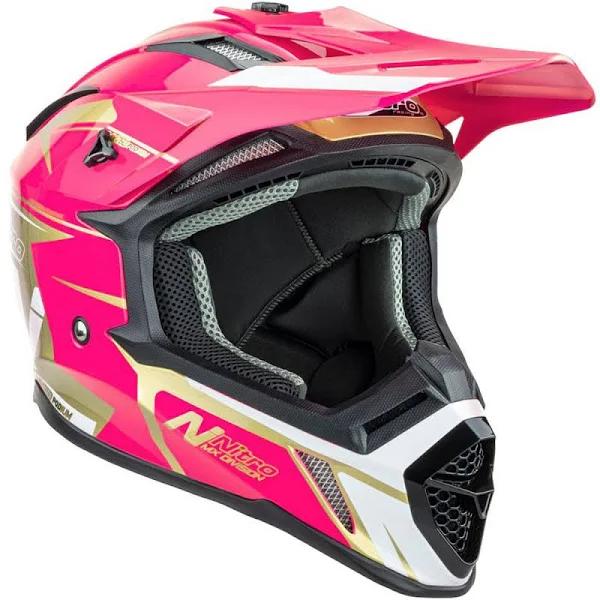 Nitro MX760 Pink/White/Gold Helmet - S