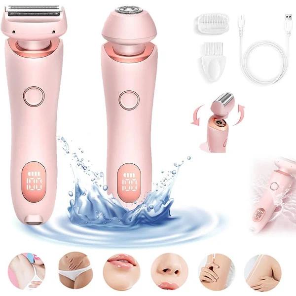 Silkglide Pro - 2024 Best Silk Glide Razor, Silk Glide Hair Removal, 2 in 1 Electric Shaver Razors for Women, for Sensitive Skin, Wet & Dry (Pink)