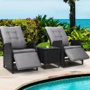 Gardeon Recliner Chairs Sun Lounge Setting Outdoor Furniture Patio Wicker Sofa