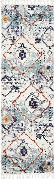 Marrakesh 444 Blue Runner Rug - 300X80CM