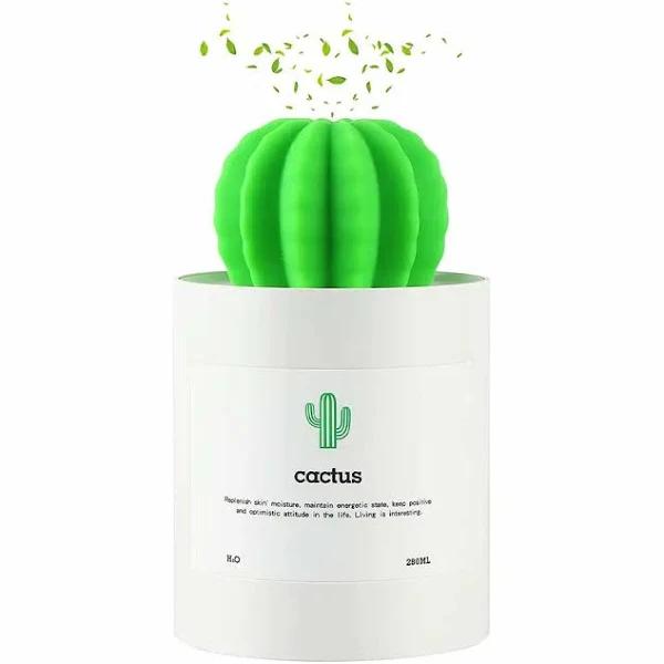 Vibe Geeks Mini Cool Mist Cactus Humidifier for Home and Office USB Plugged-in Pink