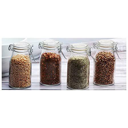 Circleware - Spice It Up Set of 4 Mini Hermetic 183ml Glass Spice Jars