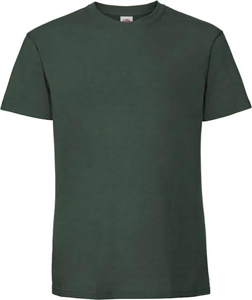 Fruit of The Loom Mens Iconic Premium Ringspun Cotton T-Shirt Bottle Green L Ringspun Cotton Mens T-Shirt