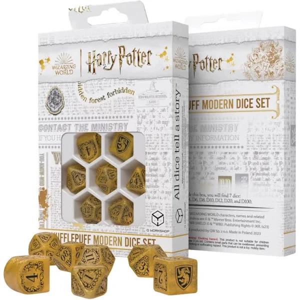 Q Workshop Harry Potter Modern Dice Set - Hufflepuff - Yellow Dice Set 7