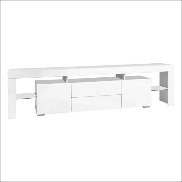 Artiss TV Cabinet Entertainment Unit Stand RGB LED Gloss Furniture 200cm - White