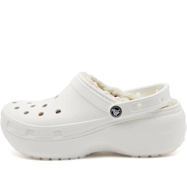 Crocs Unisex Classic Platform Lined Clog - White