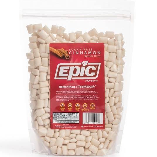 Epic Dental 100% Xylitol Sweetened Gum, Cinnamon, 1000-Piece Bag