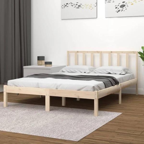 Bed Frame Solid Wood Pine 135x190 cm 4ft6 Double