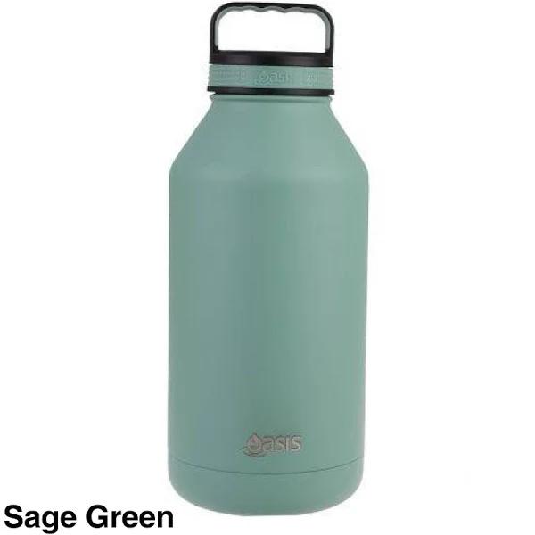 Oasis 1.9L Double Wall Insulated Titan Drink Bottle Stainless Steel Sage Green