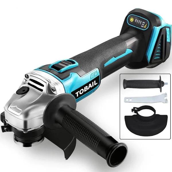 TOBAIL 18V 125mm Brushless Cordless Electric Angle Grinder, 4 Speed, No Battery, DIY Cutting Machine Power Tools Fit for Makita 18V Battery BL1850