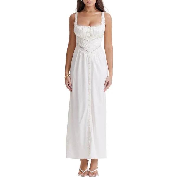 David Jones House of CB ILLIANA Dress in Ivory, Size Large