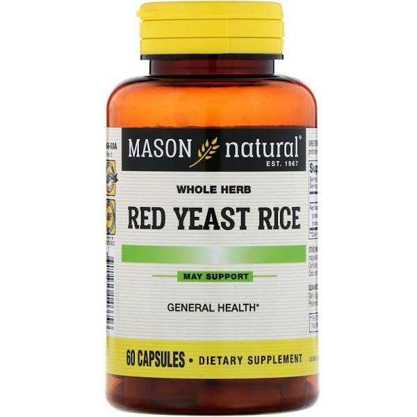 Mason Natural Red Yeast Rice, Whole Herb, Capsules - 60 capsules