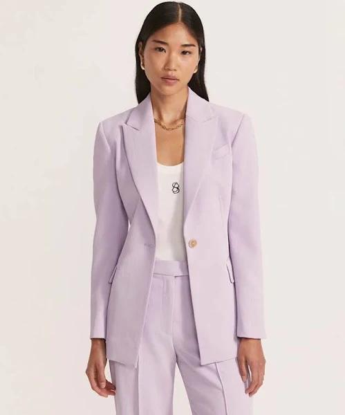 Saba Dharma Stitch Detail Blazer in Orchid, Size 12 AU