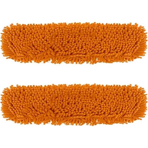 SOGA 2x 60x12 Orange Microfiber Flat Mop Floor Cleaning Pads Rotating Dust Remover