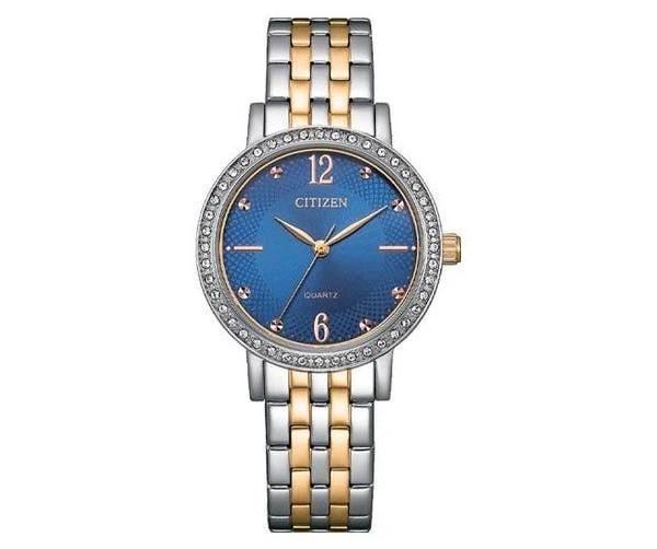 Citizen Blue Dial Stainless Steel Dress Women's Watch (EL3106-59L)