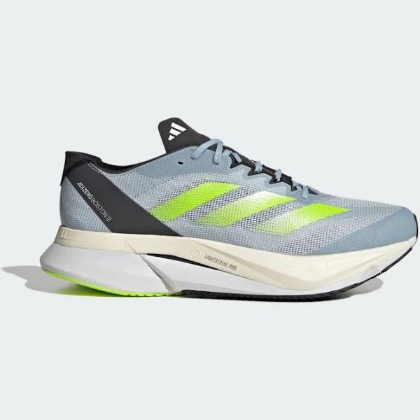 adidas-Adizero Boston 12-Men-Wonder Blue / Lucid Lemon / Carbon-M 10 / W 11