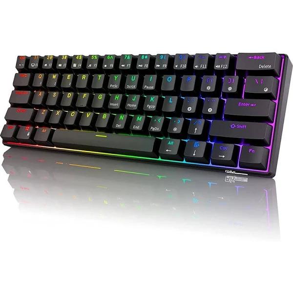 Royal Kludge RK61 Tri Mode 60% Hot Swappable Mechanical Gaming Keyboard Black (Brown Switch)