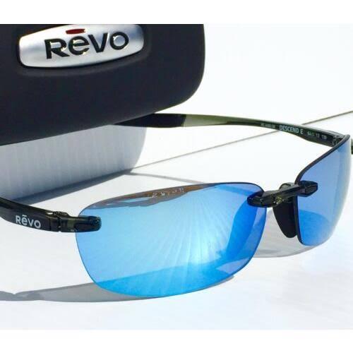 Revo Descend XL Black W Blue Polarized Lens Sunglass 1070XL 01 Bl - Revo Sunglasses