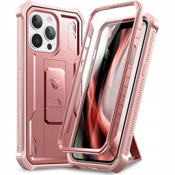 Dexnor For Apple iPhone 13 Pro Case, [Built in Screen Protector and Kickstand] Heavy Duty Military Grade Protection Shockproof Protective Cover For