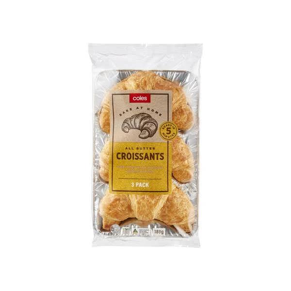 Coles Bakery Croissants 3 Pack 189g