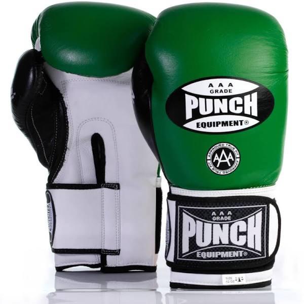 Punch Trophy Getters Professional Competition Boxing Gloves Commercial Grade, Green / 16oz