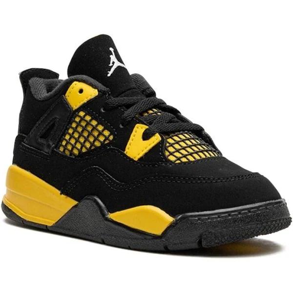 Air Jordan 4 Retro Thunder (TD) Sneakers Black / Tour Yellow - US 7C