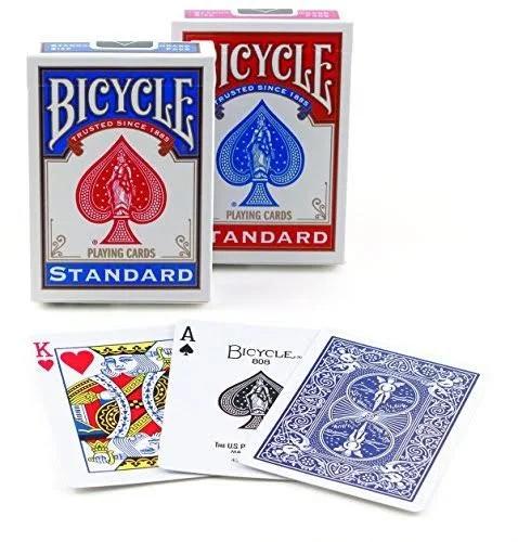 Bicycle Poker Size Standard Index Playing Cards (Blue or Red)