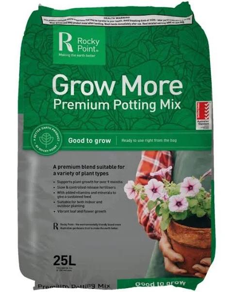 Rocky Point Grow More Premium Potting Mix 25 Litre